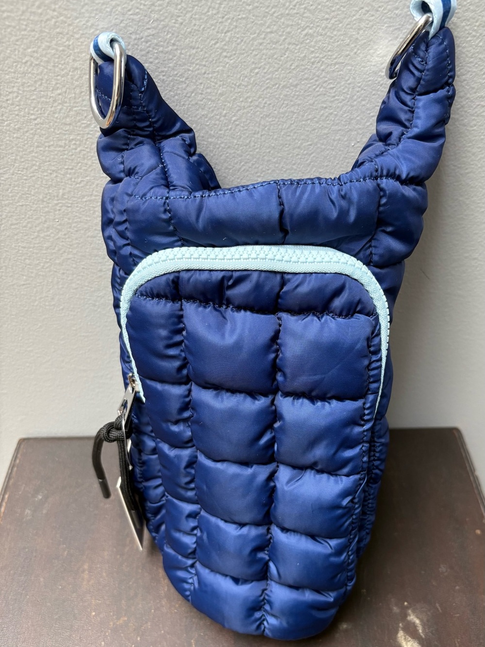 NWT KatyDid puff Crossbody Bag with Light Blue Trim